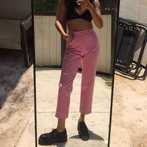 Pink mom jeans